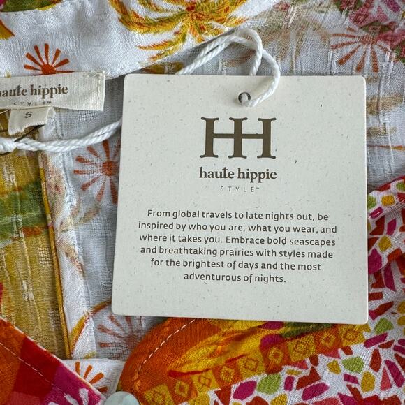 Haute Hippie crop tropical print‎ top - NEW - Picture 7 of 10